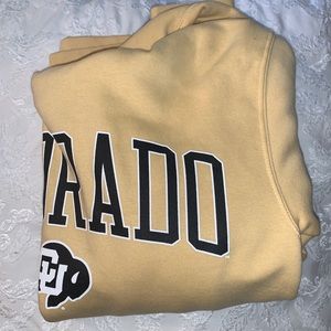 yellow CU Boulder hoodie